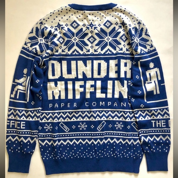 NEW The Office Sweater~Dunder Mifflin Ugly Christmas Sweater Men’s Small/Medium - Picture 8 of 8